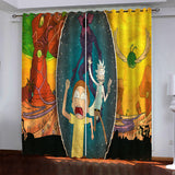 Load image into Gallery viewer, Rick and Morty Curtains Pattern Blackout Window Drapes