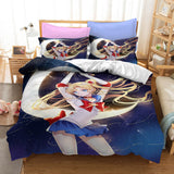 Laden Sie das Bild in den Galerie-Viewer, Sailor Moon Cosplay Grils Bettwäsche-Set UK Quilt Bettbezug Bett-Sets