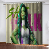 Load image into Gallery viewer, She Hulk Curtains Blackout Cosplay Window Drapes for Room Decoration