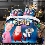 Carica l&#39;immagine nel visualizzatore Galleria, Sing 2 Set biancheria da letto Copripiumino trapuntato Set biancheria da letto per bambini
