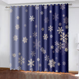 Load image into Gallery viewer, Snowflake Snow Scene Curtains Blackout Window Treatments Drapes Room Decor