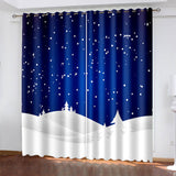 Load image into Gallery viewer, Snowflake Snow Scene Curtains Blackout Window Treatments Drapes Room Decor