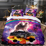 Carica l&#39;immagine nel visualizzatore Galleria, Copripiumino Space Cat Astronaut Cat In Space Biancheria da letto
