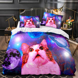 Carica l&#39;immagine nel visualizzatore Galleria, Copripiumino Space Cat Astronaut Cat In Space Biancheria da letto