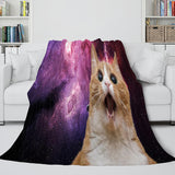 Load image into Gallery viewer, Space Cat Astronaut Cat In Space Flannel Fleece Blanket Nap Wrap Blanket