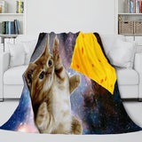 Laden Sie das Bild in den Galerie-Viewer, Space Cat Astronaut Katze im Weltraum Flanell Fleece Decke Wickeldecke