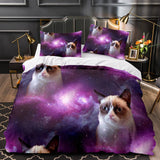 Load image into Gallery viewer, Space Cat Astronaut Cats In Space Bedding Set Duvet Cover Bedding Sets