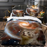 Load image into Gallery viewer, Space Cat Astronaut Cats In Space Bedding Set Duvet Cover Bedding Sets