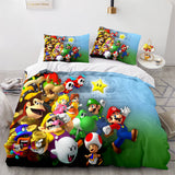 Load image into Gallery viewer, Super Mario Cosplay Kids Bedding Set Quilt Covers