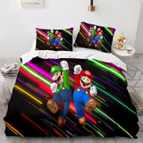 Laden Sie das Bild in den Galerie-Viewer, Super Mario Cosplay Bettwäsche-Set Quilt Bettbezüge Bettwäsche-Sets