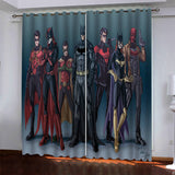 Load image into Gallery viewer, Superhero Batman Pattern Curtains Blackout Window Drapes