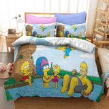 Laden Sie das Bild in den Galerie-Viewer, The Simpsons Kinder-Bettwäsche-Set Steppdecke Bettbezug Bettwäsche-Sets