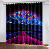 Load image into Gallery viewer, Universe Space Curtains Blackout Window Treatments Drapes for Room Decor
